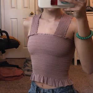 LA hearts ruffle crop top